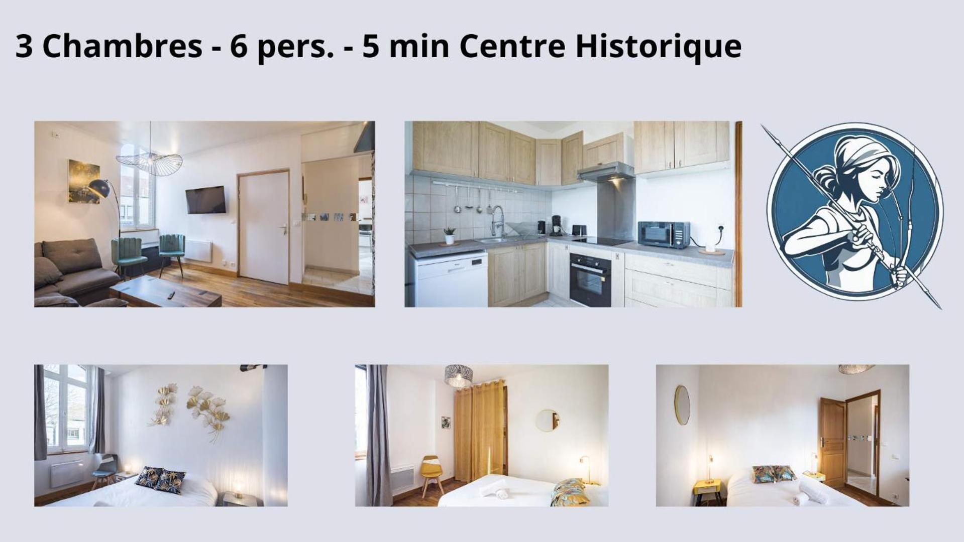 Le Logis De L'Arc - 5Min Hypercentre - Max 6 Personnes Lejlighed Troyes Eksteriør billede