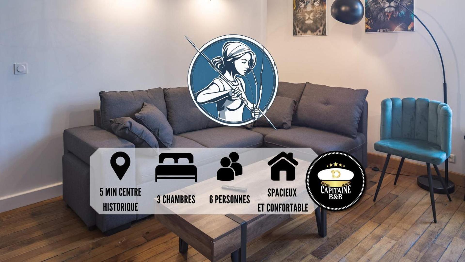 Le Logis De L'Arc - 5Min Hypercentre - Max 6 Personnes Lejlighed Troyes Eksteriør billede